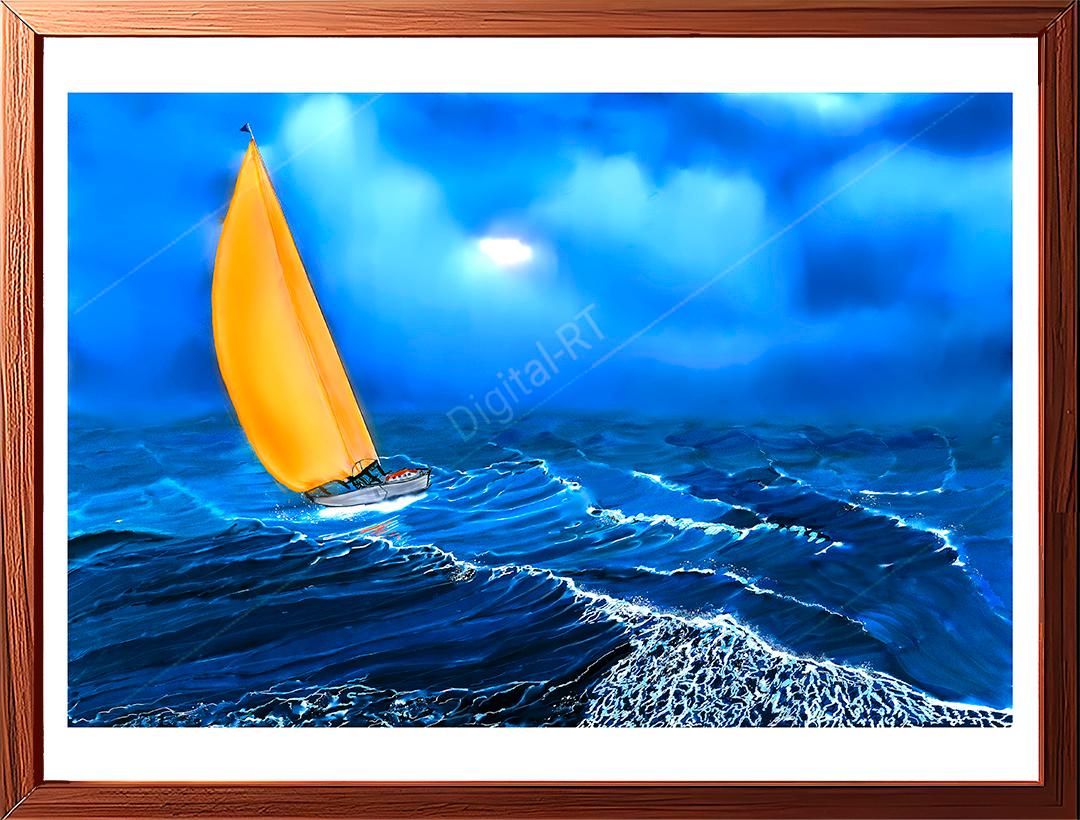 boat in the storm painting