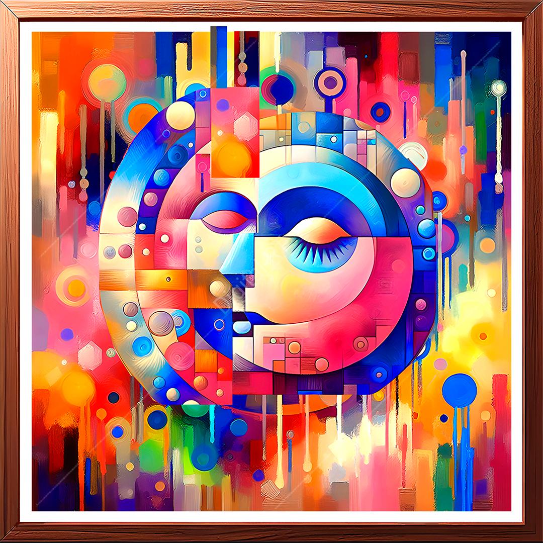 It is a vibrant and playful abstract painting that bursts with energy and imagination