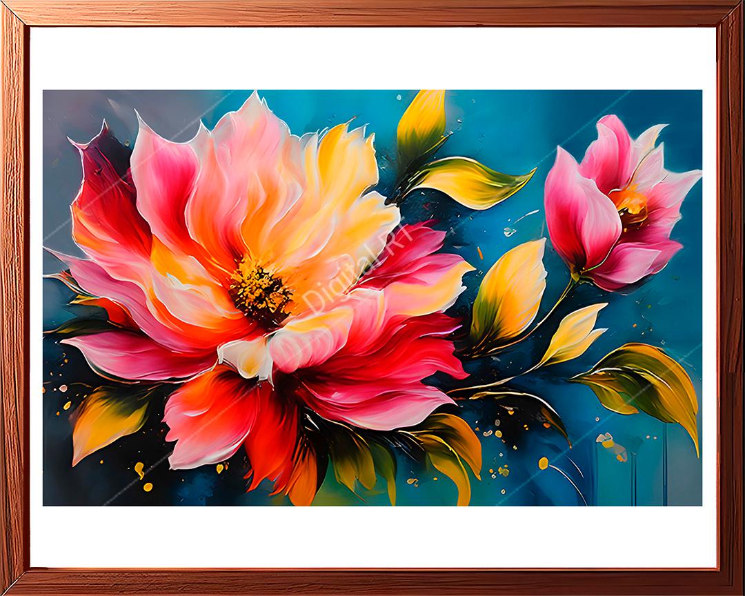 This stunning floral painting is a timeless piece that combines the charm of nature with the gentle touch of watercolor artistry