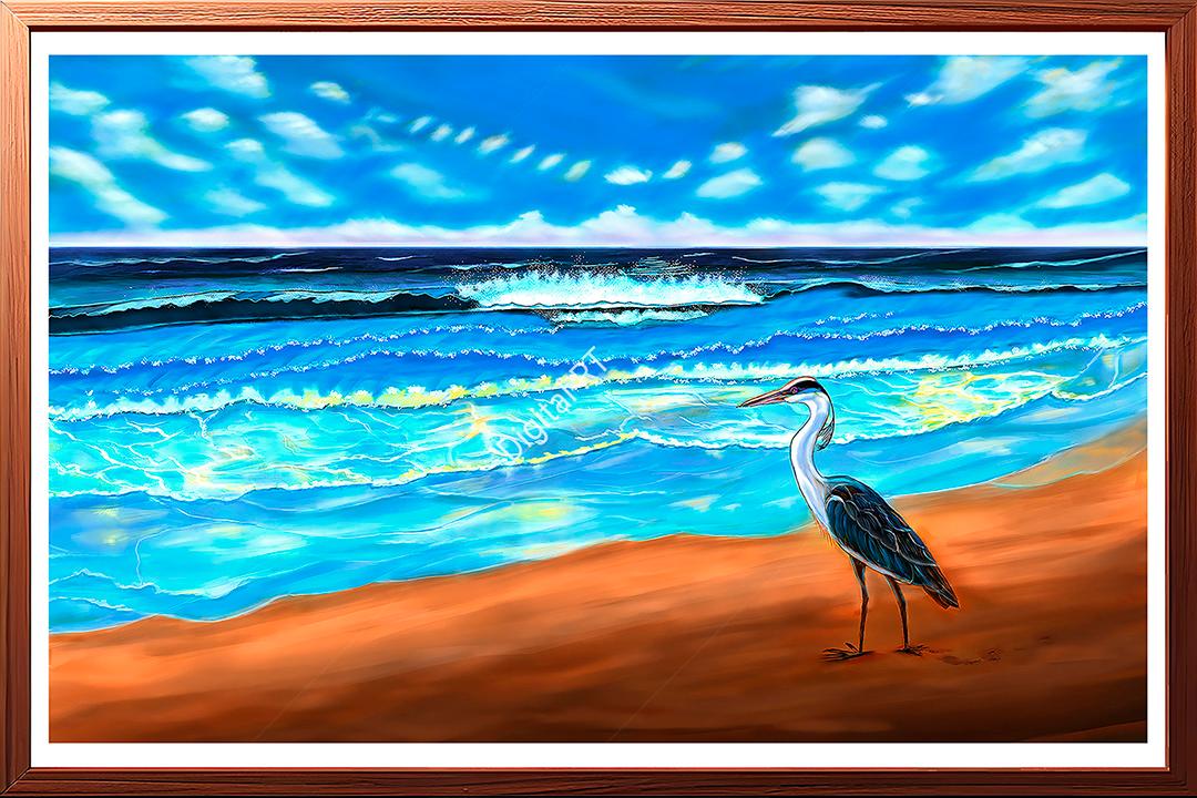 sunset on lake painting
