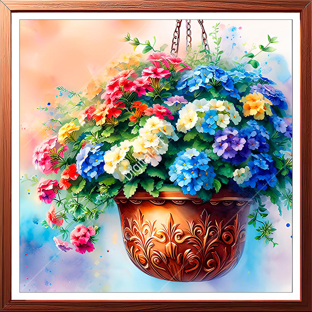 flower basket painting