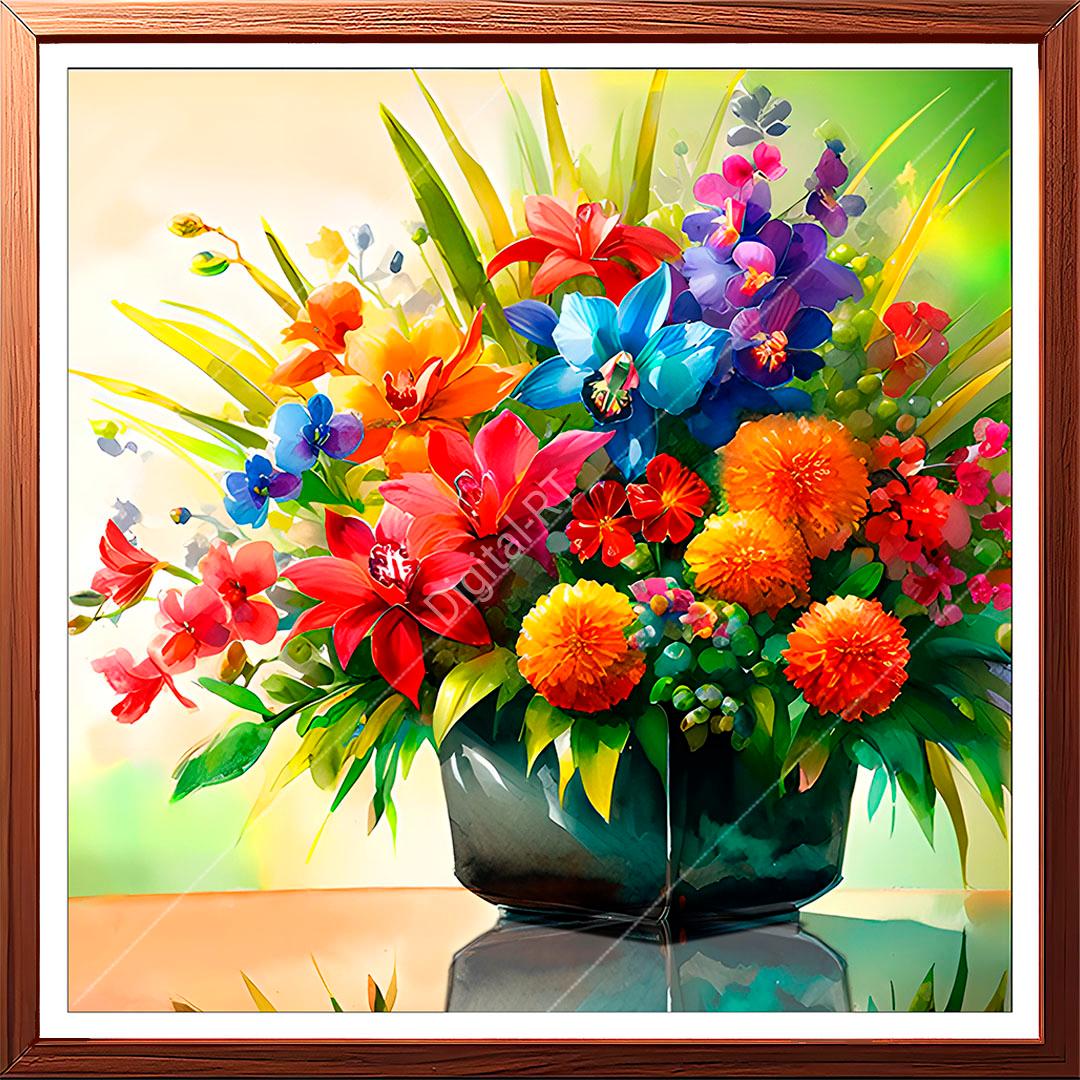 This is a beautiful painting of flower pot.