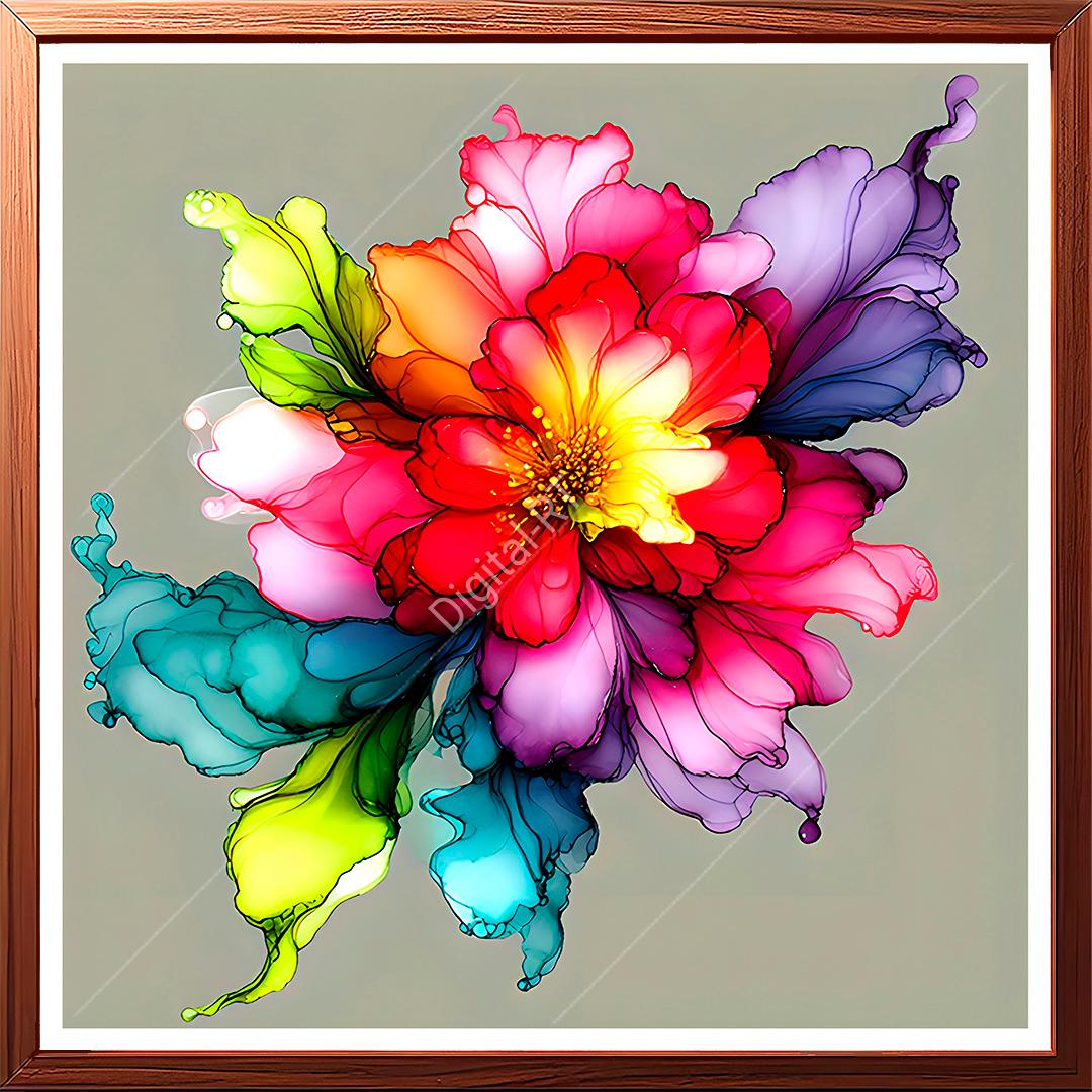 This is a abstract painting of flowers