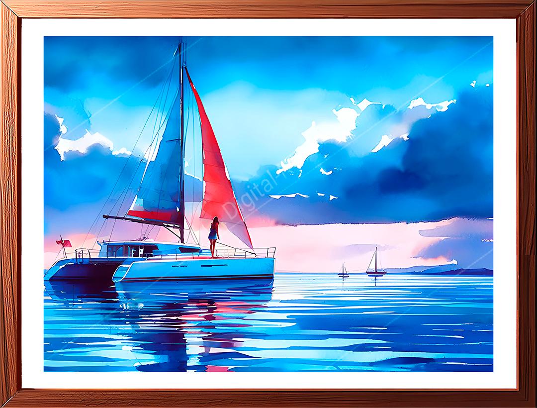 sailboat, watercolor