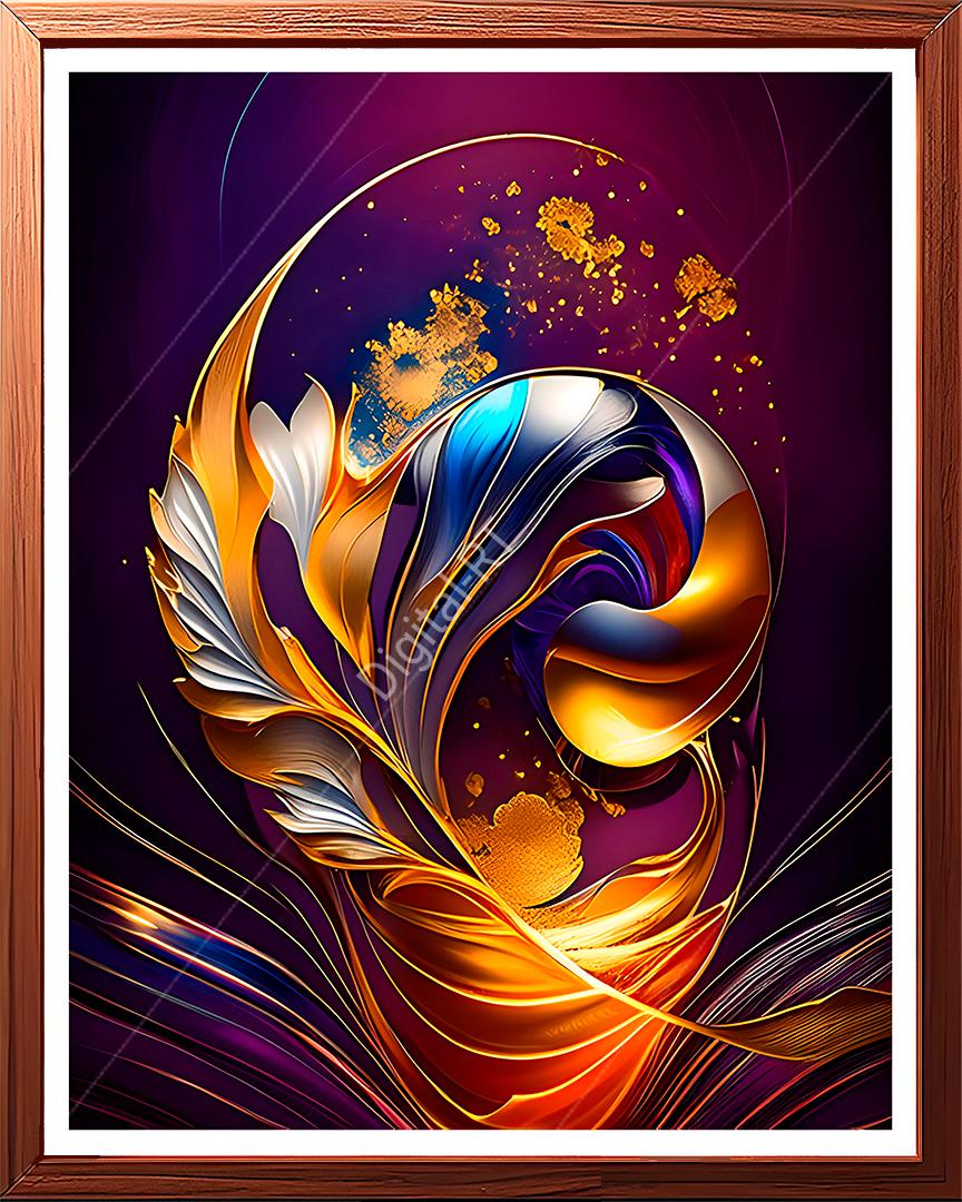 It is an abstract painting that captures the eye pleasing motion of swirling forms and dynamic energy.