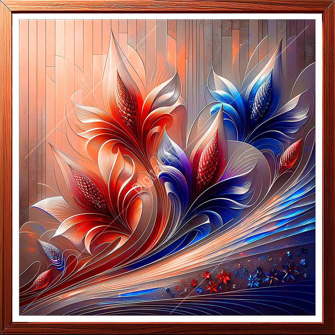 This is a dazzling and exhilarating abstract flower painting.