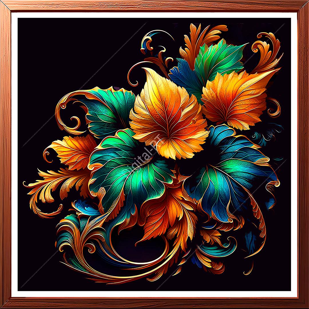 abstract leaves painting