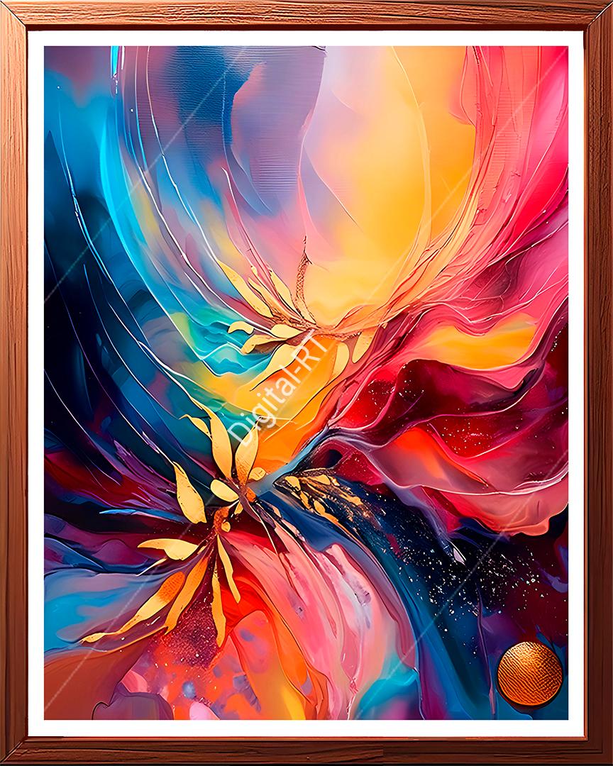 This abstract painting captures the endless, mystical beauty of the cosmos