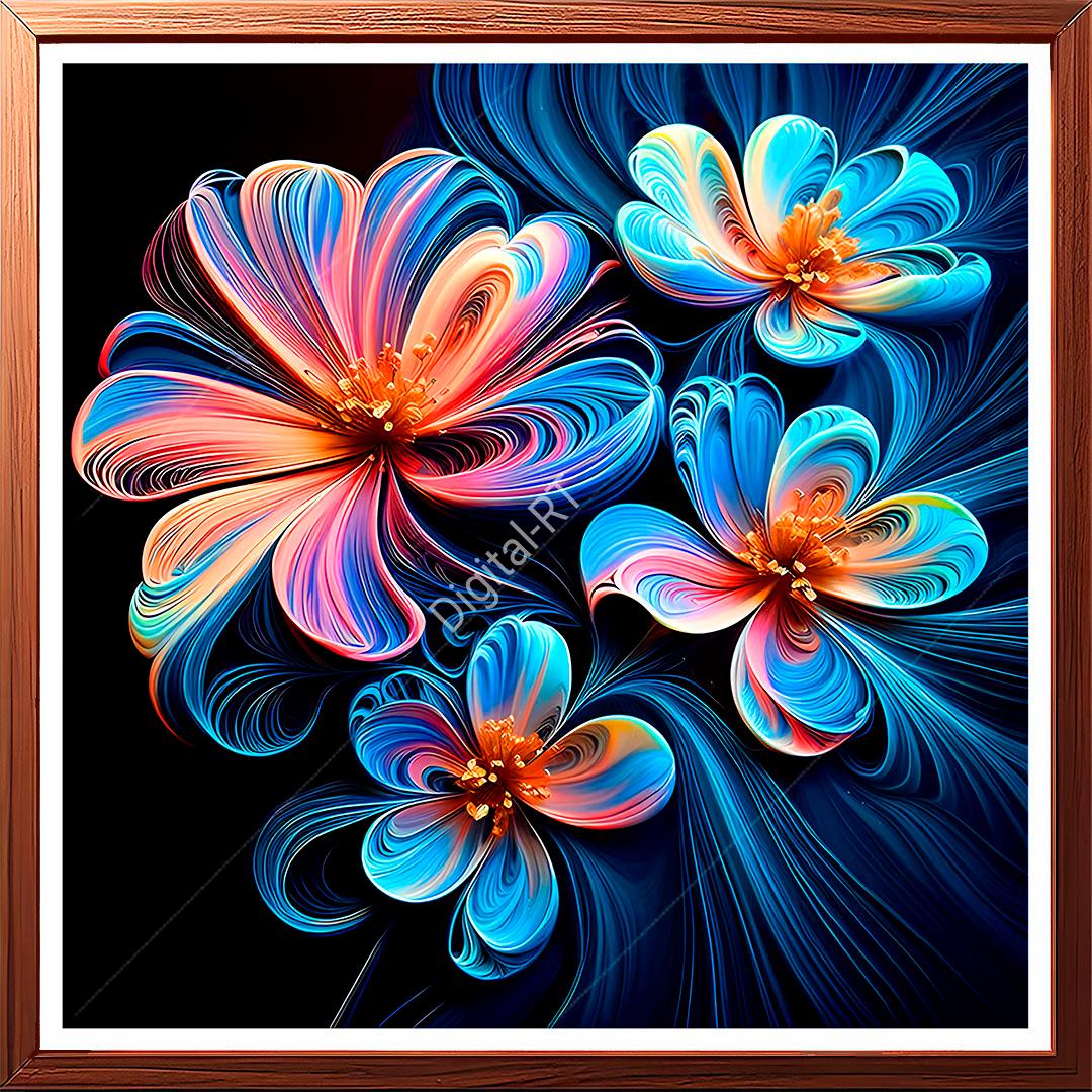 The flowers are depicted with an exquisite attention to detail.