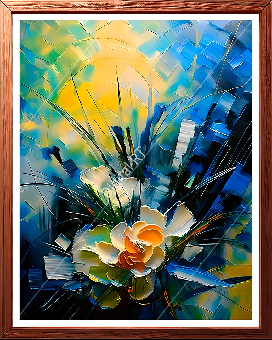 This painting exhibits a new day bursting with life and energy.