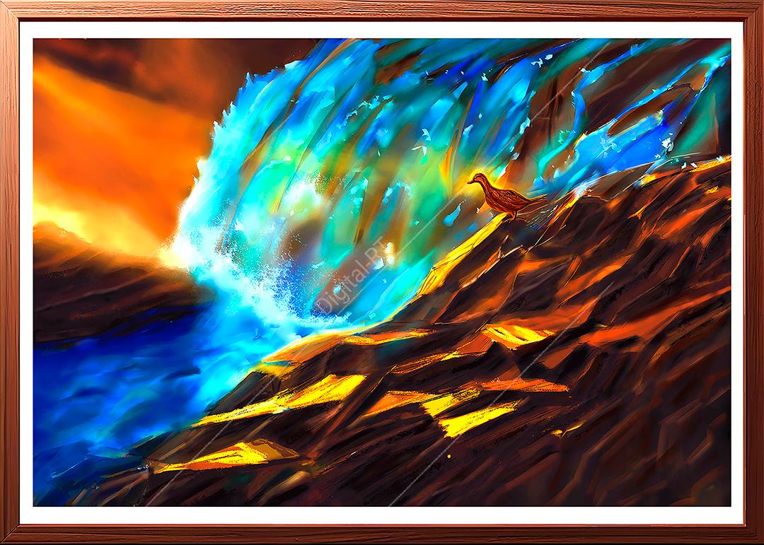 waterfall painting