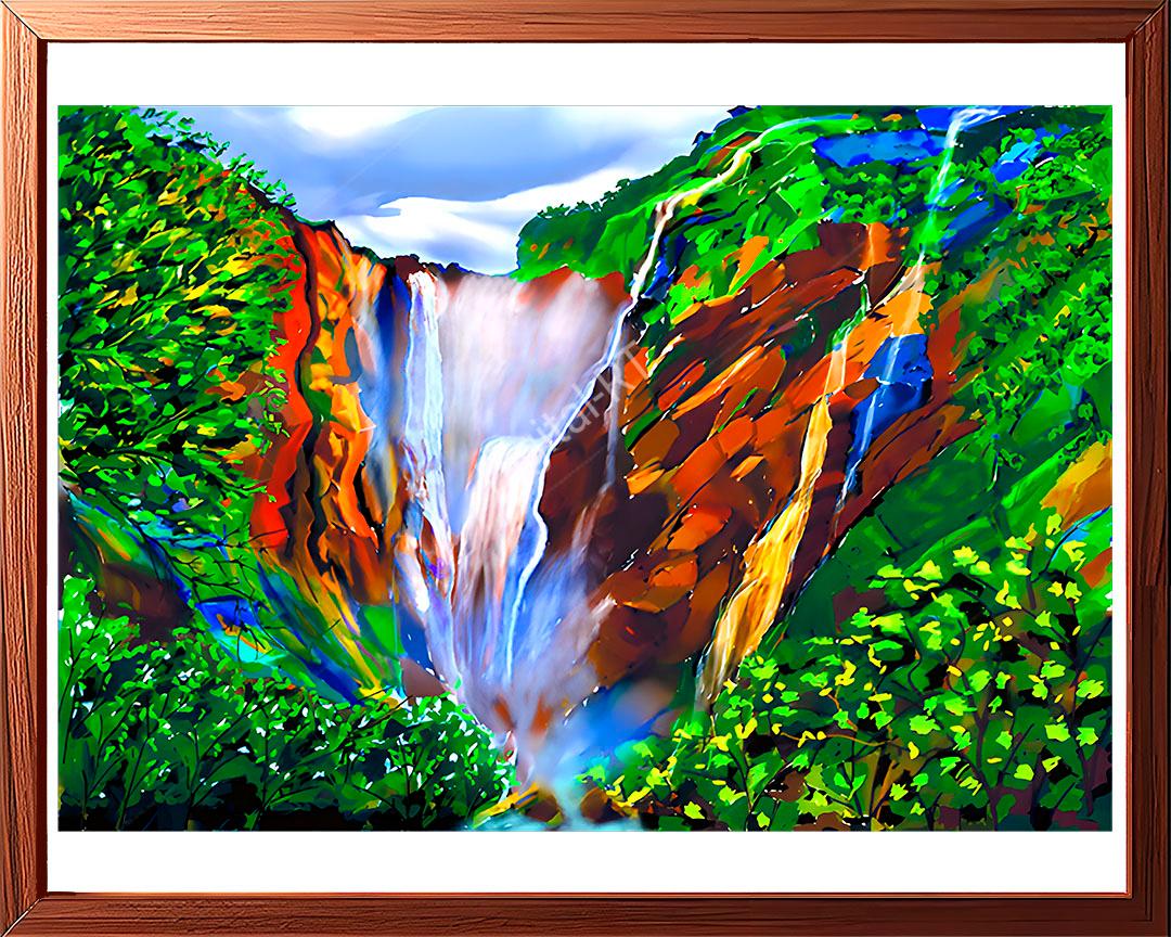 waterfall abstract painting