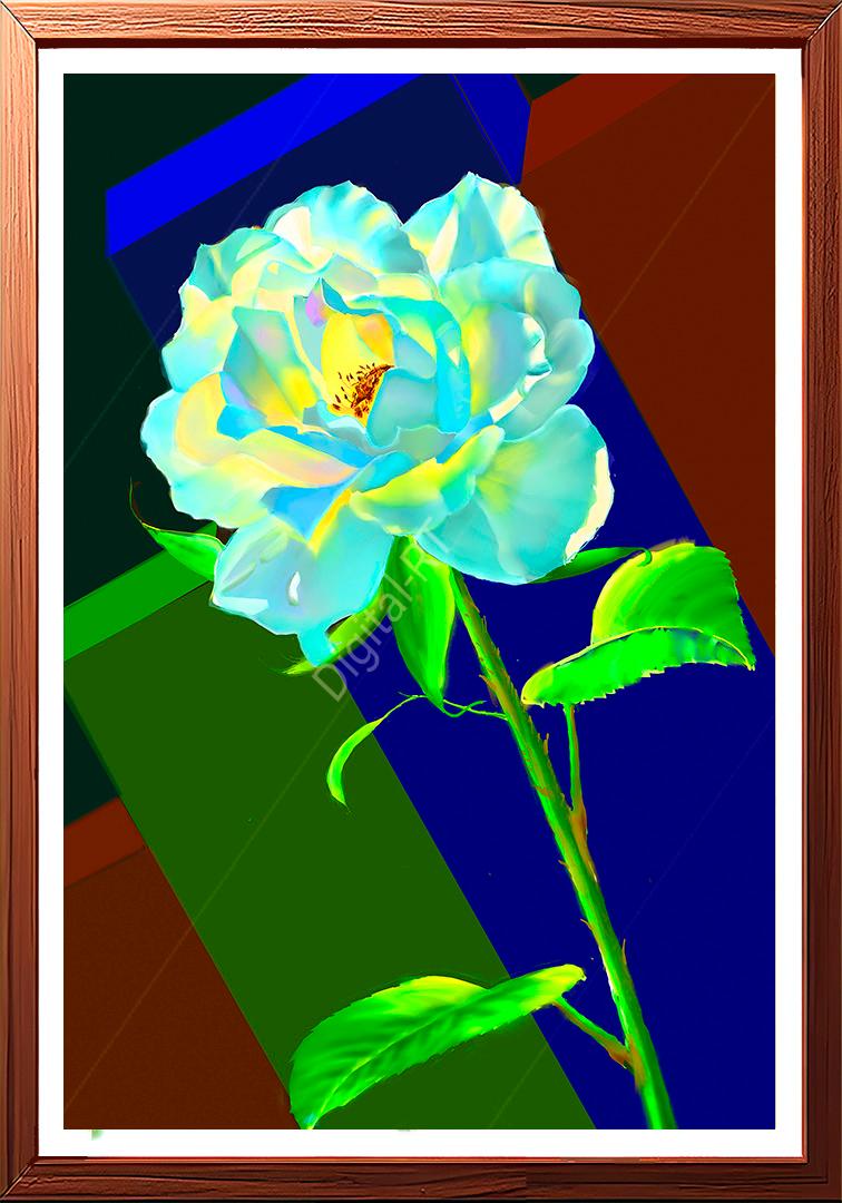 white rose painting