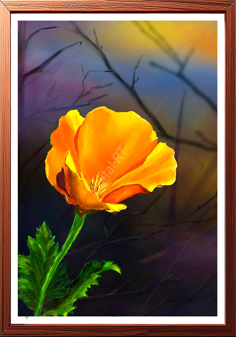 serene beauty of yellow flower painting